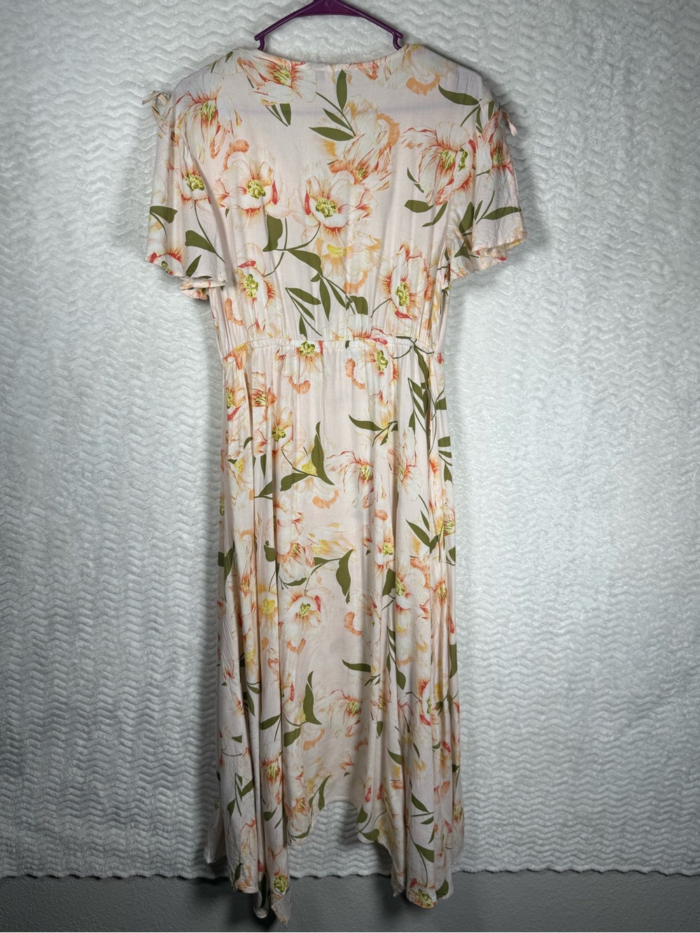 Floral Harlow & Rose High-Low Dress in Peach - Women's Summer Dress - Picture 8 of 8